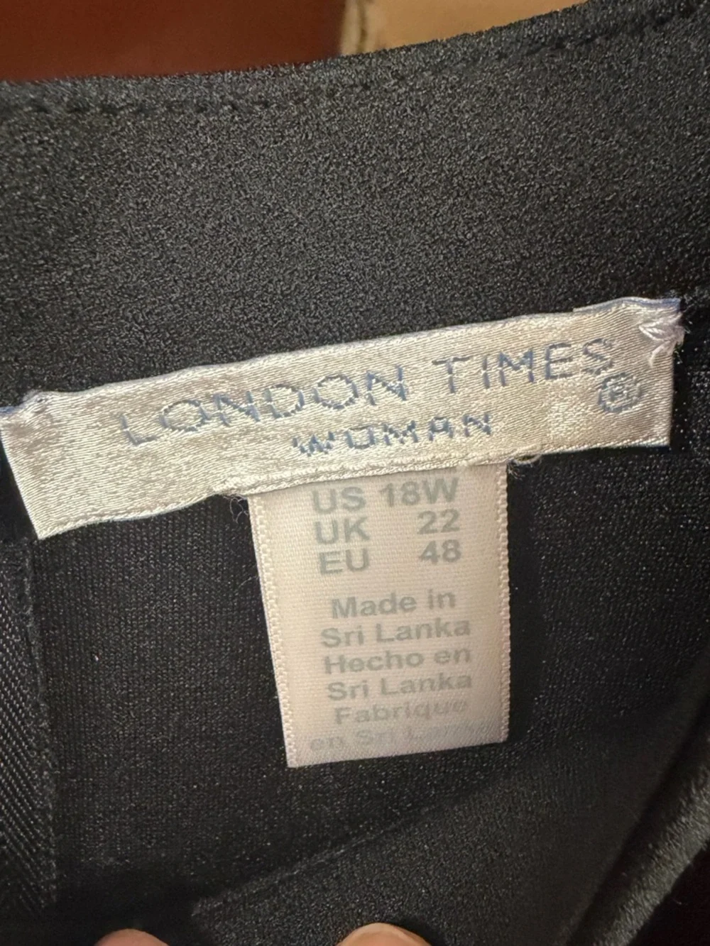 London Times Raglan Fit & Flare Mockneck Black Dress Size 18W NEW - Picture 3 of 5